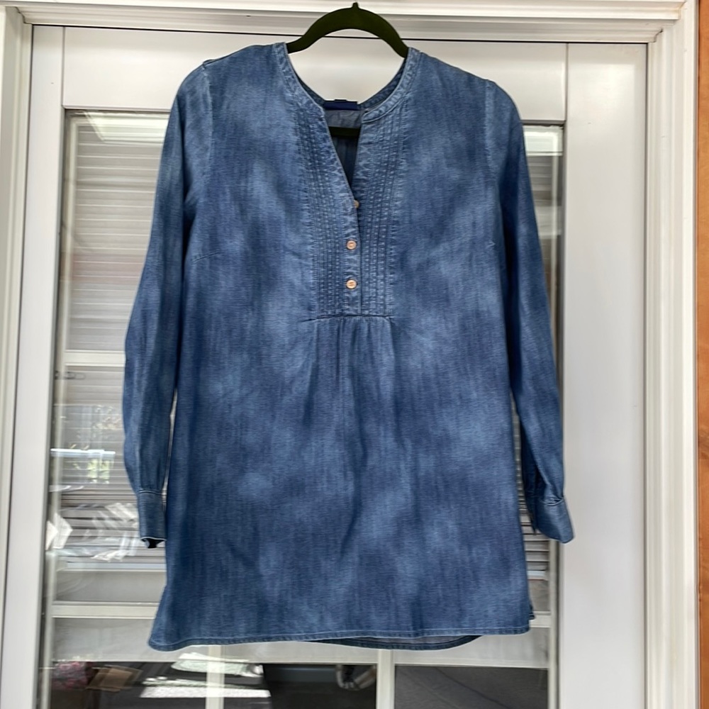 J.Jill Denim a indingo Dyed Boho  Tunic. Size M. NWT.